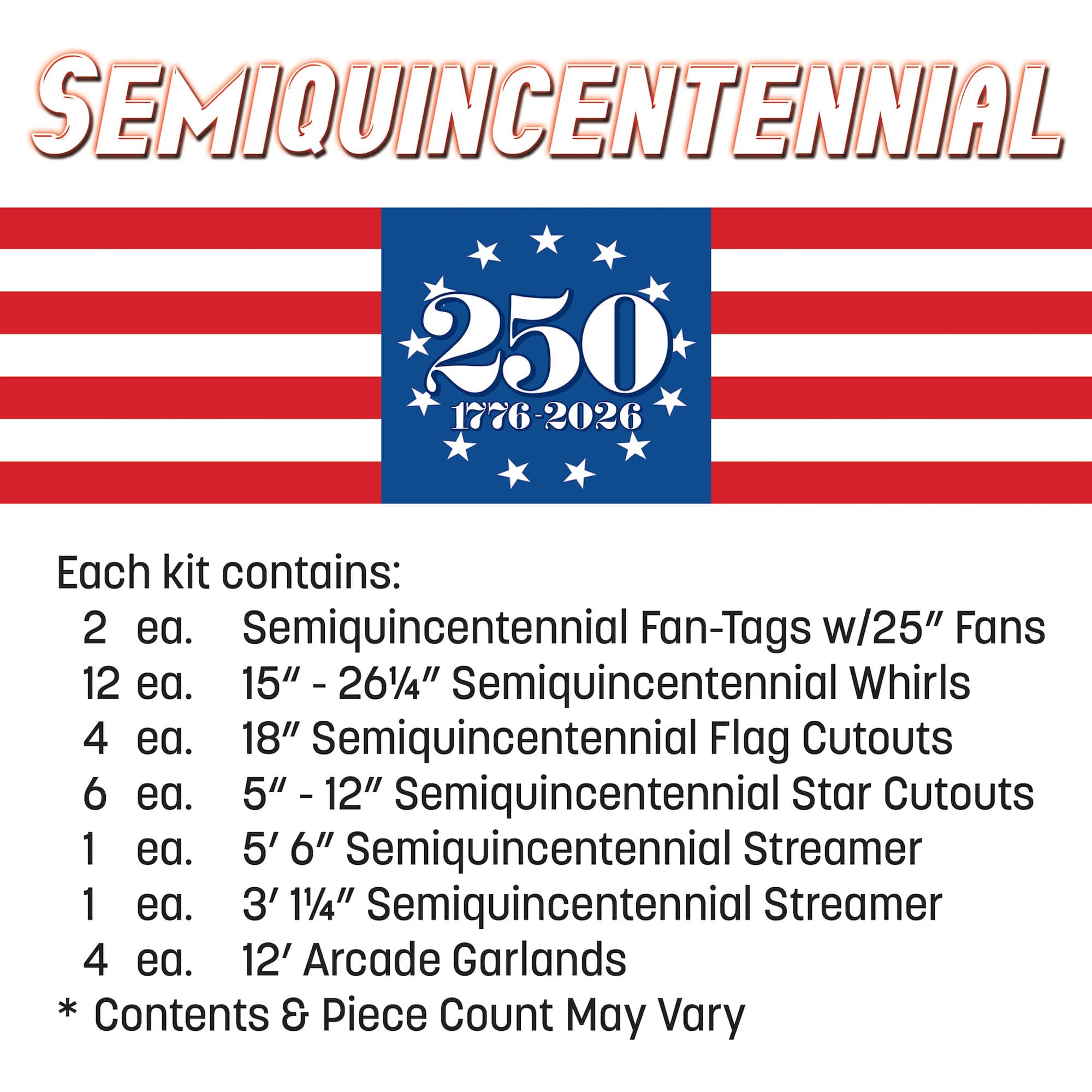 Beistle Semiquincentennial Decorating Kit